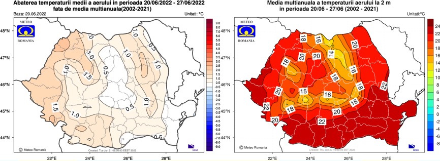 Prognoza meteo pe 4 săptămâni / 20 iunie - 18 iulie 2022