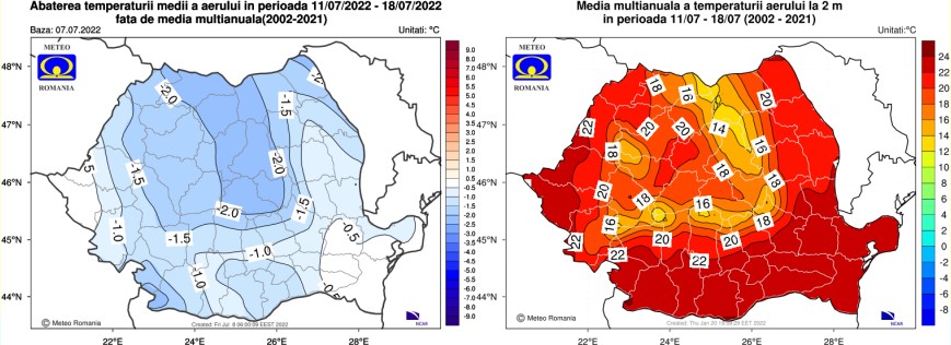 Prognoza meteo pe 4 săptămâni / 11 iulie - 8 august 2022