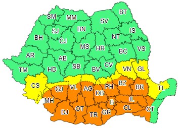 COD GALBEN: Val de căldură, disconfort termic ridicat